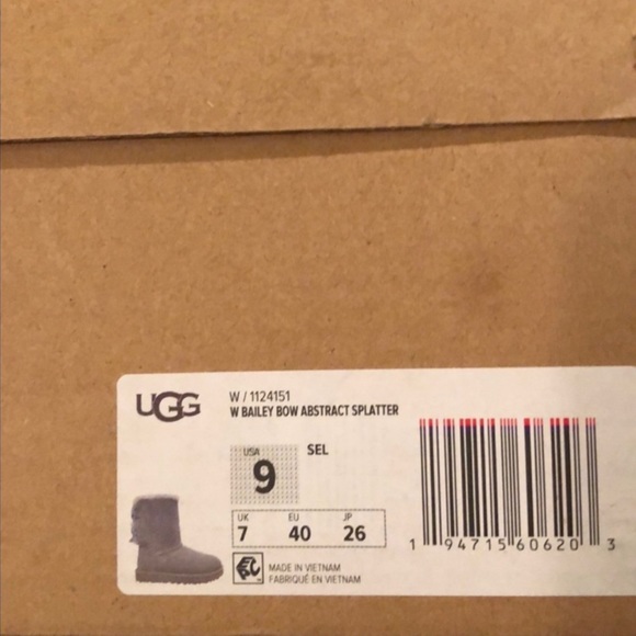 🌿UGG🌿 BAILEY BOW ABSTRACT SPLATTER BOOTS - Picture 15 of 15